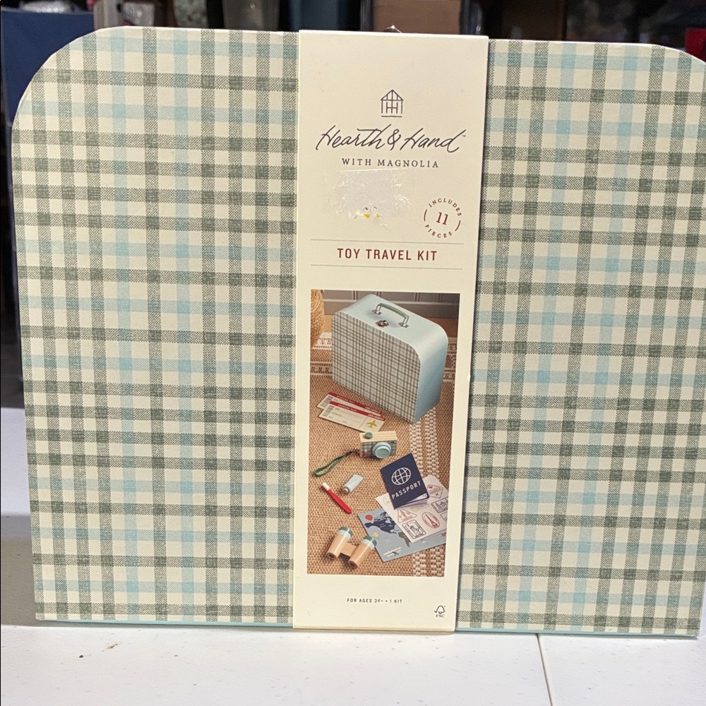 Hearth & Hand Toy Travel Kit - Light Blue Checkered